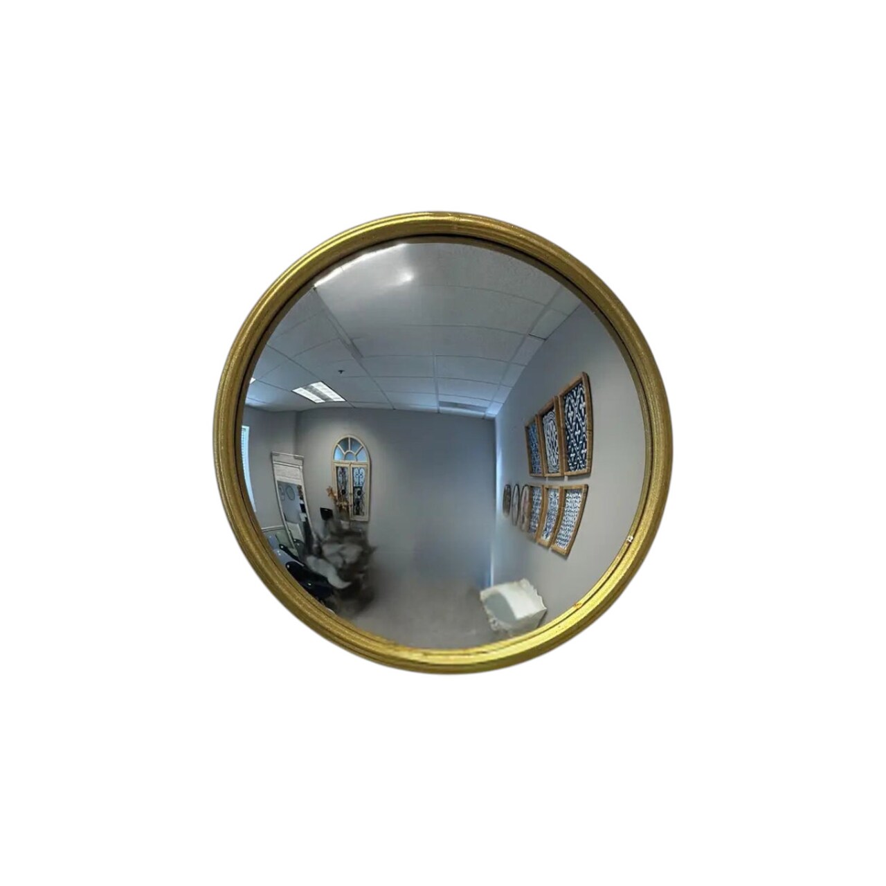 Gold Round Convex Mirror Metal Frame Wall Decor Small Medium Sizes